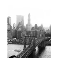 Портреты картины репродукции на заказ - Бруклинский мост - Черно-белые фотообои
