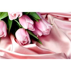 На шелковой ткани - Фотообои цветы|тюльпаны - Модульная картины, Репродукции, Декоративные панно, Декор стен