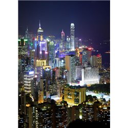 Вид на ночной город - Фотообои Современный город|Гонконг - Модульная картины, Репродукции, Декоративные панно, Декор стен
