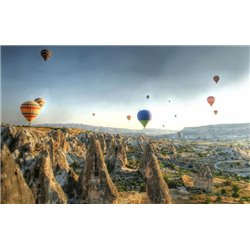 Воздушные шары над скалами - Фотообои горы - Модульная картины, Репродукции, Декоративные панно, Декор стен