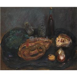 Натюрморт с хлебом и луком