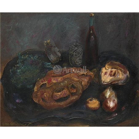 Натюрморт с хлебом и луком
