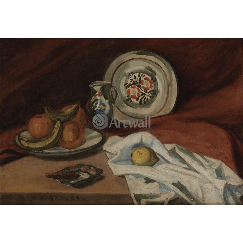 Натюрморт с фруктами и сигарой
