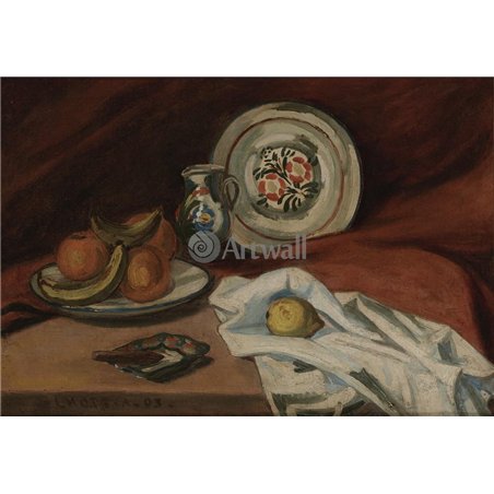 Натюрморт с фруктами и сигарой