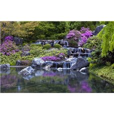 Картина на холсте по фото Модульные картины Печать портретов на холсте Водопад в цветах - Фотообои Японские и просто сады