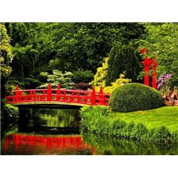 Мост над рекой - Фотообои Японские и просто сады - Модульная картины, Репродукции, Декоративные панно, Декор стен