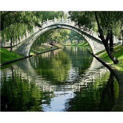 Мост через реку - Фотообои Японские и просто сады - Модульная картины, Репродукции, Декоративные панно, Декор стен