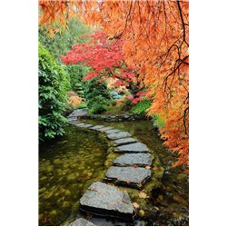 Тропа через реку - Фотообои Японские и просто сады - Модульная картины, Репродукции, Декоративные панно, Декор стен