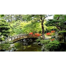 Картина на холсте по фото Модульные картины Печать портретов на холсте Мост через водоем - Фотообои Японские и просто сады