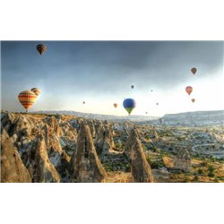 Воздушные шары над скалами - Фотообои природа - Модульная картины, Репродукции, Декоративные панно, Декор стен