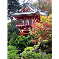 Портреты картины репродукции на заказ - Японский дом - Фотообои Японские и просто сады