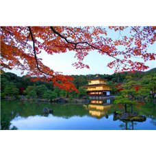 Картина на холсте по фото Модульные картины Печать портретов на холсте Японский дом у озера - Фотообои Японские и просто сады