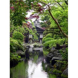 Дом за озером - Фотообои Японские и просто сады - Модульная картины, Репродукции, Декоративные панно, Декор стен