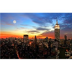 Закат в Нью-Йорке - Фотообои Современный город|Нью-Йорк - Модульная картины, Репродукции, Декоративные панно, Декор стен