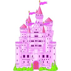 Картина на холсте по фото Модульные картины Печать портретов на холсте Розовый замок - Фотообои детские|для девочки