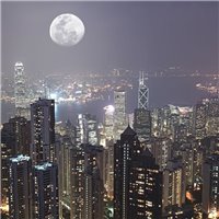 Ночной Гонконг - Фотообои Современный город|Гонконг