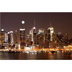 Ночной Нью-Йорк - Фотообои Современный город|Нью-Йорк - Модульная картины, Репродукции, Декоративные панно, Декор стен
