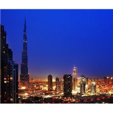 Картина на холсте по фото Модульные картины Печать портретов на холсте Ночной Дубаи - Фотообои Современный город|Дубаи