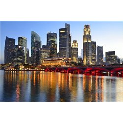 Ночной Сингапур - Фотообои Современный город|Гонконг - Модульная картины, Репродукции, Декоративные панно, Декор стен