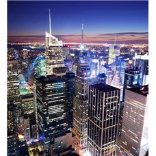 Картина на холсте по фото Модульные картины Печать портретов на холсте Вид сверху на ночной Нью-Йорк - Фотообои Современный город|Нью-Йорк