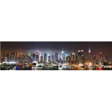 Картина на холсте по фото Модульные картины Печать портретов на холсте Панорама ночного Нью-Йорка - Фотообои Современный город|Нью-Йорк