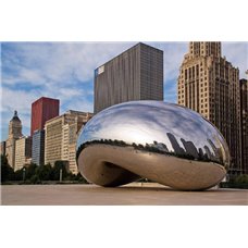 Картина на холсте по фото Модульные картины Печать портретов на холсте Скульптура Клауд Гейт в Чикаго - Фотообои Современный город|Чикаго