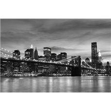 Картина на холсте по фото Модульные картины Печать портретов на холсте Бруклинский мост в ночном Нью-Йорке - Фотообои архитектура
