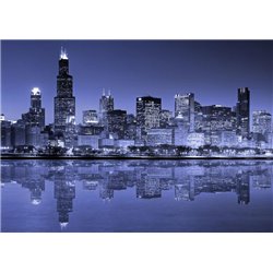 Ночной Чикаго - Фотообои Современный город|Чикаго - Модульная картины, Репродукции, Декоративные панно, Декор стен