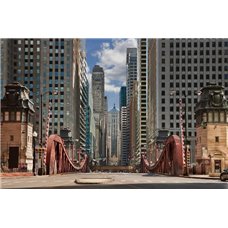 Картина на холсте по фото Модульные картины Печать портретов на холсте Улица Ласаль в Чикаго, США - Фотообои Современный город|Чикаго