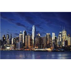 Картина на холсте по фото Модульные картины Печать портретов на холсте Сумерки в Нью-Йорке - Фотообои Современный город|Нью-Йорк