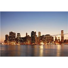 Картина на холсте по фото Модульные картины Печать портретов на холсте Панорама ночного Нью-Йорка - Фотообои Современный город|Манхэттен