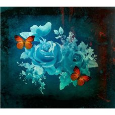 Картина на холсте по фото Модульные картины Печать портретов на холсте Бабочки на розах - Фотообои цветы|розы