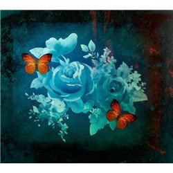 Бабочки на розах - Фотообои цветы|розы - Модульная картины, Репродукции, Декоративные панно, Декор стен