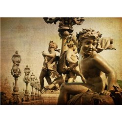 Скульптуры в Париже - Фотообои винтаж - Модульная картины, Репродукции, Декоративные панно, Декор стен