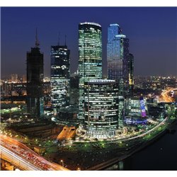 Москва-Сити ночью - Фотообои Современный город|Ночной город - Модульная картины, Репродукции, Декоративные панно, Декор стен