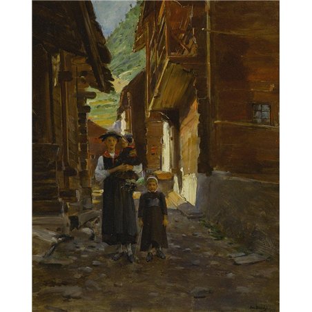 Молодая женщина с детьми