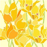 Портреты картины репродукции на заказ - Желтые тюльпаны - Фотообои цветы|тюльпаны