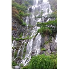 Картина на холсте по фото Модульные картины Печать портретов на холсте Водопад в горах - Фотообои водопады