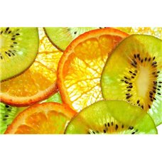 Картина на холсте по фото Модульные картины Печать портретов на холсте Дольки апельсина и киви - Фотообои Еда и напитки|фрукты и ягоды