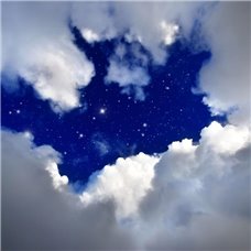 Картина на холсте по фото Модульные картины Печать портретов на холсте Звезды сквозь облака - Фотообои Небо