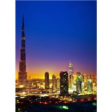 Картина на холсте по фото Модульные картины Печать портретов на холсте Закат в Дубаи - Фотообои Современный город|Дубаи