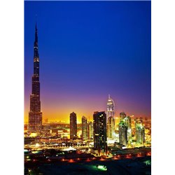 Закат в Дубаи - Фотообои Современный город|Дубаи - Модульная картины, Репродукции, Декоративные панно, Декор стен