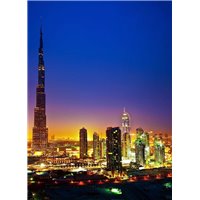 Закат в Дубаи - Фотообои Современный город|Дубаи