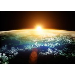 Восход солнца на Земле - Фотообои Космос|Земля - Модульная картины, Репродукции, Декоративные панно, Декор стен