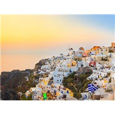 Картина на холсте по фото Модульные картины Печать портретов на холсте Остров Санторини, Греция - Фотообои Старый город|Греция