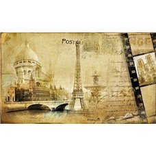 Картина на холсте по фото Модульные картины Печать портретов на холсте Эйфелева башня в Париже, Франция - Фотообои винтаж