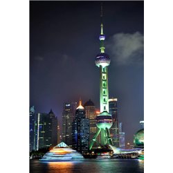 Огни Шанхая - Фотообои Современный город|Шанхай - Модульная картины, Репродукции, Декоративные панно, Декор стен