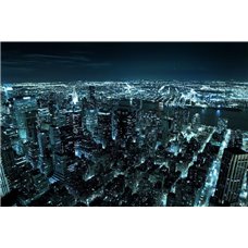 Картина на холсте по фото Модульные картины Печать портретов на холсте Вид на ночной Нью-Йорк - Фотообои Современный город|Манхэттен