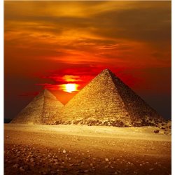 Красный закат в Египте - Фотообои Закаты и рассветы - Модульная картины, Репродукции, Декоративные панно, Декор стен