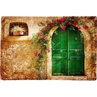Зеленая дверь - Фотообои Старый город|Испания